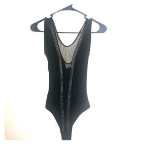 Black mesh bodysuit